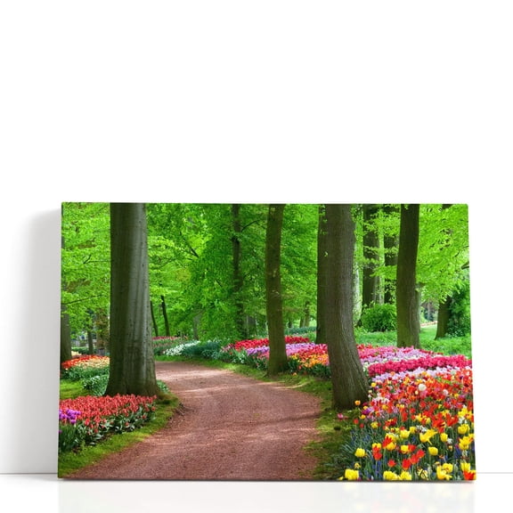 Beauty of Spring, Colorful Tulips - Wrapped Canvas Print Wall Art | 30" W x 20" H