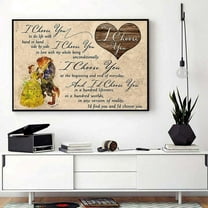 Beauty the Beast I choose you to do life with hand in hand 11 x 17 Inch Poster