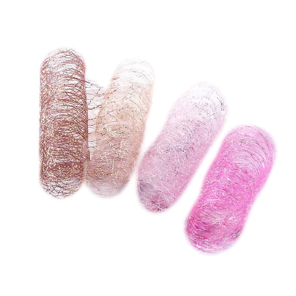 Glittering Shimmer Nail Art Tips Decoration Mesh Line Silk Thread Charms Pink