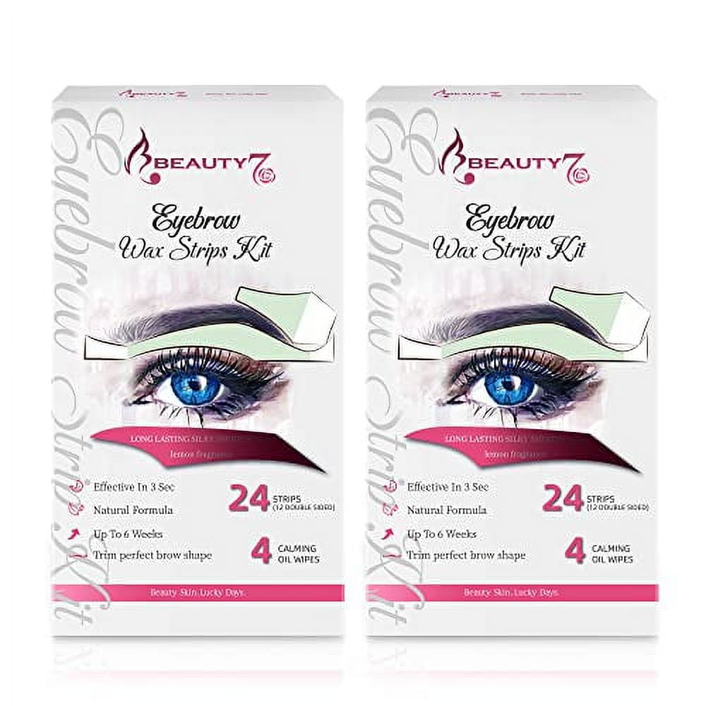Beauty7 Eyebrow Wax Strips Kit Facial Wax Strips Hair Removal Eyebrow Shaper at Home Waxing 24