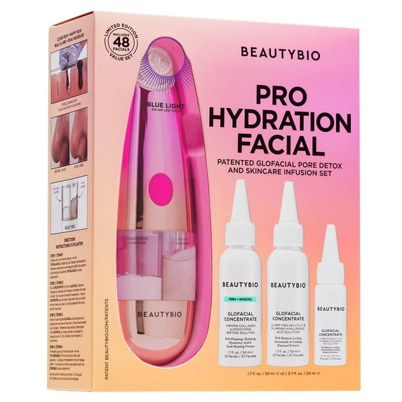 BeautyBio GLOfacial Pore Cleansing & Blue LED Clarifying Tool + Concentrate