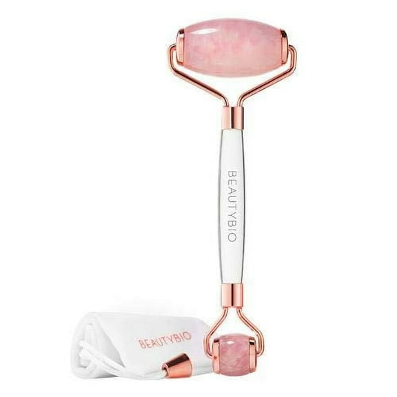 BeautyBio GloPRO Rose Quartz Roller All-In-One Contouring Face and Body Head