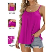 ANFERRY BeautyIn Camisole for Women Loose Fit Adjustable Straps Vest Built in Bra Tank Top