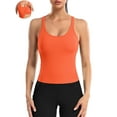thumbnail image 1 of ANFERRY Ribbed Athletic Tank Tops for Women with Built in Bra Racerback Seamless Scoop Neck Workout Camis Top, 1 of 7