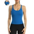 thumbnail image 1 of ANFERRY Ribbed Athletic Tank Tops for Women with Built in Bra Racerback Seamless Scoop Neck Workout Camis Top, 1 of 7