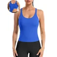 thumbnail image 1 of ANFERRY Ribbed Athletic Tank Tops for Women with Built in Bra Racerback Seamless Scoop Neck Workout Camis Top, 1 of 8