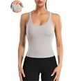 thumbnail image 1 of ANFERRY Ribbed Athletic Tank Tops for Women with Built in Bra Racerback Seamless Scoop Neck Workout Camis Top, 1 of 7