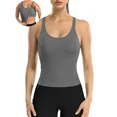 thumbnail image 1 of ANFERRY Ribbed Athletic Tank Tops for Women with Built in Bra Racerback Seamless Scoop Neck Workout Camis Top, 1 of 8