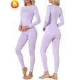 thumbnail image 1 of ANFERRY Womens Ski Thermal Set Sweat Wicking Seamless Warm Outfit Sets Crew Neck Athletic Base Layers Fall Winter, 1 of 9