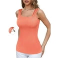 thumbnail image 1 of ANFERRY Women's Tank Tops Scalloped Square Neck Camisoles Sleeveless Built in Bras Athletic Casual Cami Shirts, 1 of 7