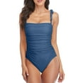 thumbnail image 1 of BeautyIn Women Monokini Swimsuits Tummy Control Ruched One Piece Bathing Suits, 1 of 6