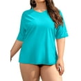 thumbnail image 1 of BeautyIn Women's Plus Size Rash Guard Short Sleeve UPF 50+ Swimwear Beach Tops, 1 of 6