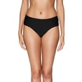 thumbnail image 1 of BeautyIn Women's Ruched Bikini Bottoms Solid Swim Briefs, 1 of 7