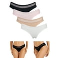 thumbnail image 1 of BeautyIn Womens Cotton Bikini Underwear Low Rise Thangas Panties 4 Pack, 1 of 7