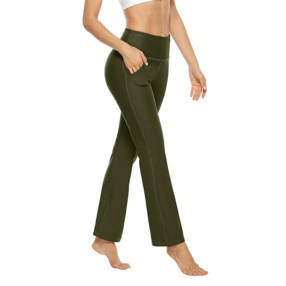 BeautyIn Workout Leggings for Women Bootcut Yoga Pants with Pockets Sports Pants