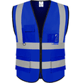 BeautyWill Class 2 High Visibility Safety Vest, 5-Pocket Reflective ...