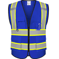 thumbnail image 1 of BeautyWill Class 2 High Visibility Safety Vest, 5 Pockets Reflective Work Vest with Zipper & ID Holder, ANSI/ISEA Compliant, Neon Construction Vest for Men Women, Adjustable Hi-Vis Workwear, 1 of 8