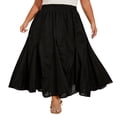 thumbnail image 1 of Beautybatik Black Women Cotton Boho Gypsy Long Maxi Godet Flare Skirt 2x, 1 of 6