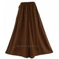 thumbnail image 1 of Beautybatik Brown Solid Rayon Women Flowy Loose Palazzo Wide Leg Flare Pants Trouser Plus Size 3X, 1 of 5