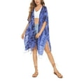 thumbnail image 1 of Beautybatik Dark blue Women HIPPIE Gypsy Tie Dye Kimono Cardigan Shawl Wrap Swimsuit Cover Up Jacket One Size, 1 of 5