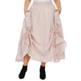 thumbnail image 1 of Beautybatik Oat Women Plus Size Cotton Ruched Front Victorian Renaissance Medieval Maxi Ruffled Skirt With Pockets 2x, 1 of 5