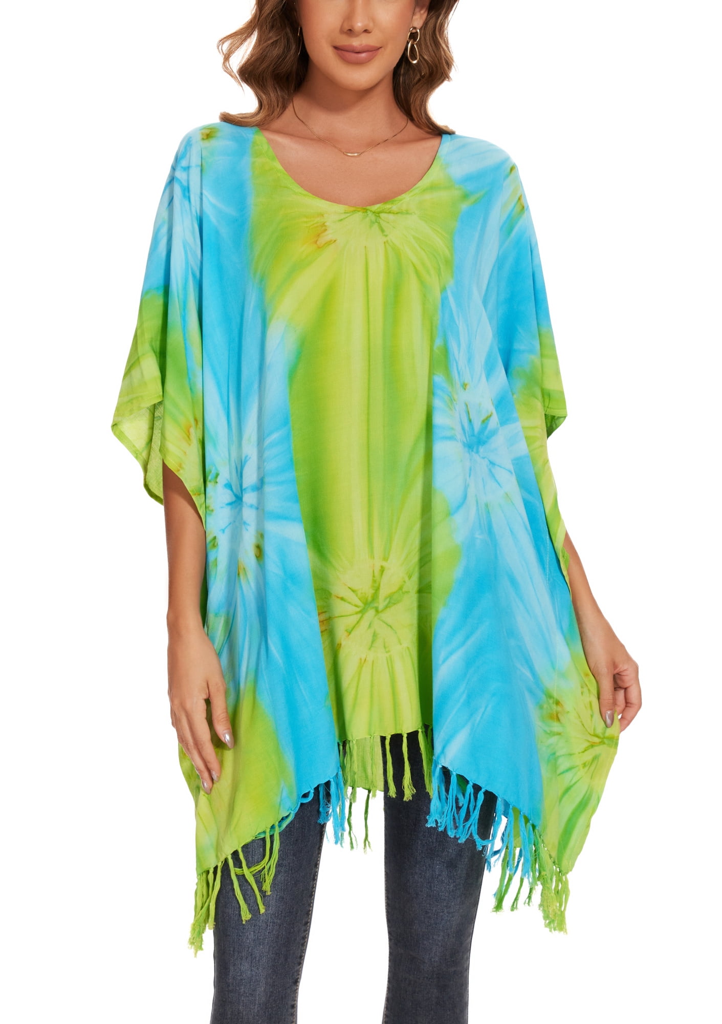 Beautybatik Women's Boho Tie Dye Maxi Dress - Long Sleeveless Pocket Dress In Sizes XL To 3X (100% Cotton) 1 thumbnail image