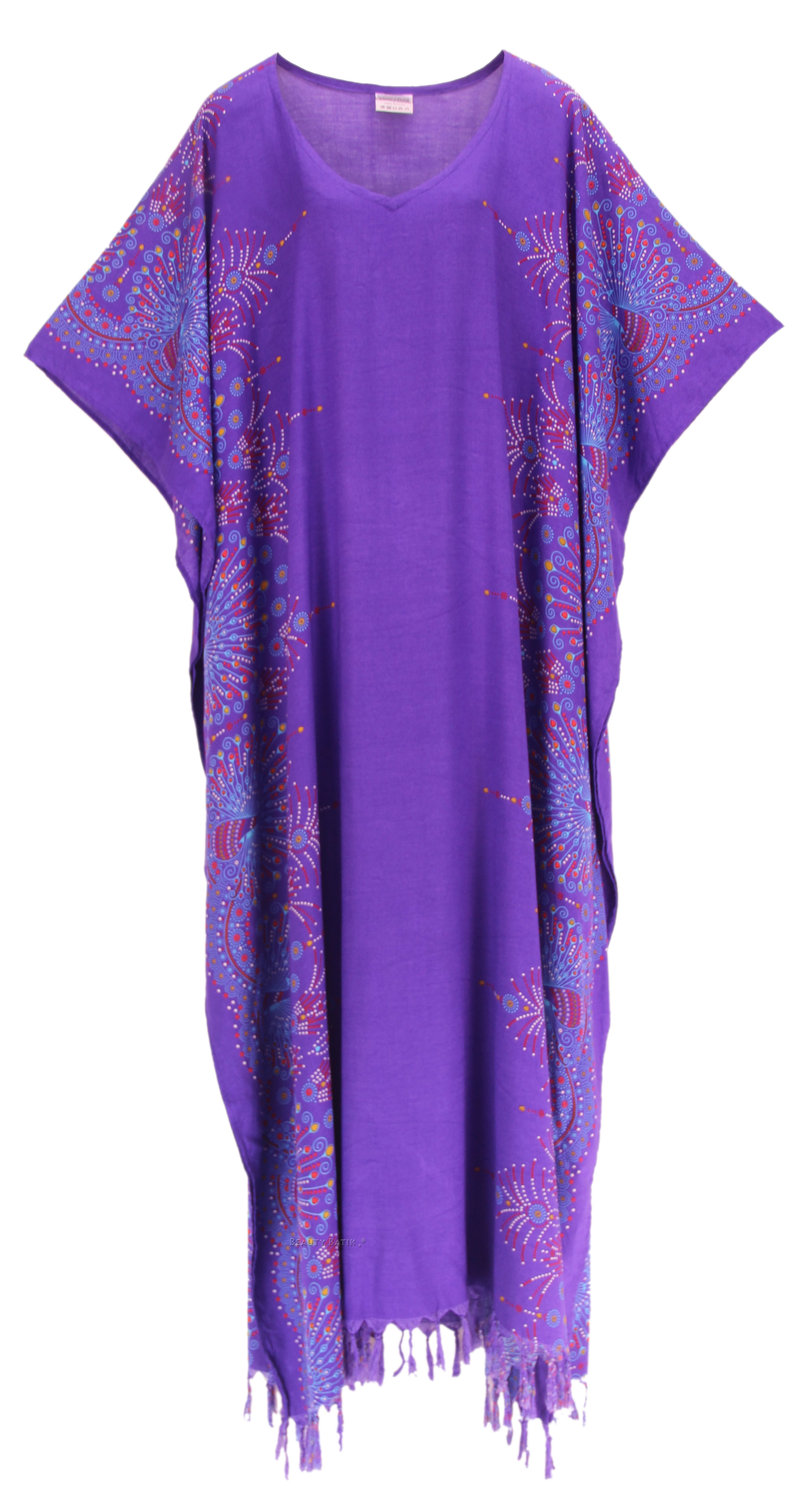 Kimono Sleeve For Plus Size Women Black Floral Pattern Kaftan