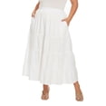 thumbnail image 1 of Beautybatik White Women Cotton BOHO Gypsy Long Maxi Tier Flare Skirt 3X, 1 of 5