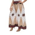 thumbnail image 1 of Beautybatik White Women Wide Leg Palazzo Pants Plus Size Hippie Bohemian Flora Printed 2X, 1 of 5