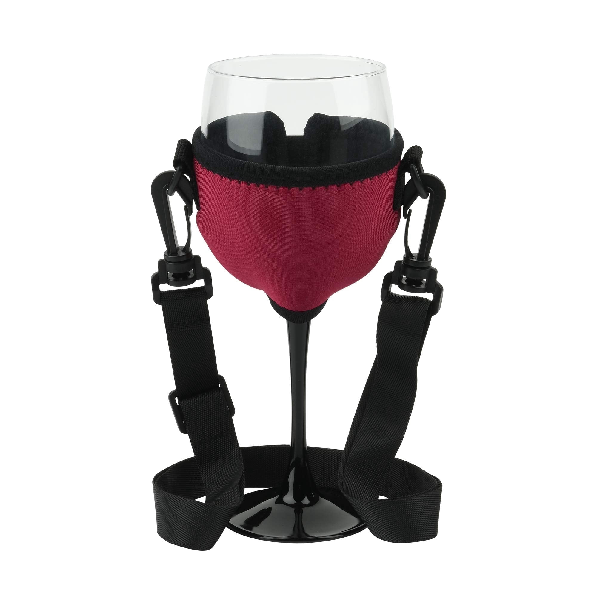 Beautyflier Stem Wine Glass Insulator with Adjustable Neck Strap for ...
