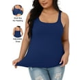 thumbnail image 1 of Beautyin Plus Size Tank Top for Women Adjustable Spaghetti Wide Straps Sleeveless T-shirts Cami, 1 of 8