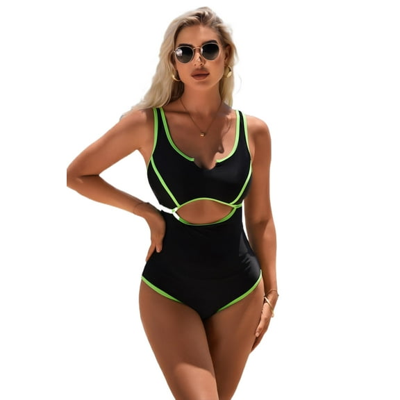 Beautyin Sexy Monokini Swimwear One Piece Swimsuit Women Chest Hollowing U Collar Bathing Suit
