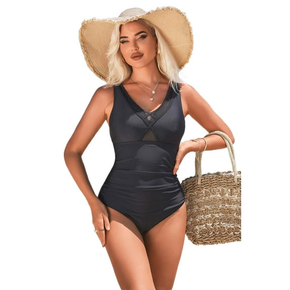Beautyin Sexy Monokini Swimwear One Piece Swimsuit Women Pectoral Cross V Collar Bathing Suit