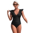 thumbnail image 1 of Beautyin Sexy Monokini Swimwear One Piece Swimsuit Women Ruffle V Collar Bathing Suit, 1 of 7