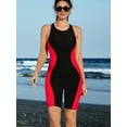 thumbnail image 1 of Beautyin Women One Piece Swimwear Quick-drying Training Suit Sport Boyleg Bathing Suit Knee Length Swimsuit, 1 of 7