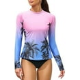 thumbnail image 1 of Beautyin Women Rash Guard Swimsuit Long Sleeve UV Protection Quick-drying Lightweight Printed Shirt with Thumb Holes, 1 of 6