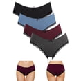 thumbnail image 1 of Beautyin Women's Cotton Brief Underwear Lace Trims Hipster Panties Pack of 4, 1 of 7