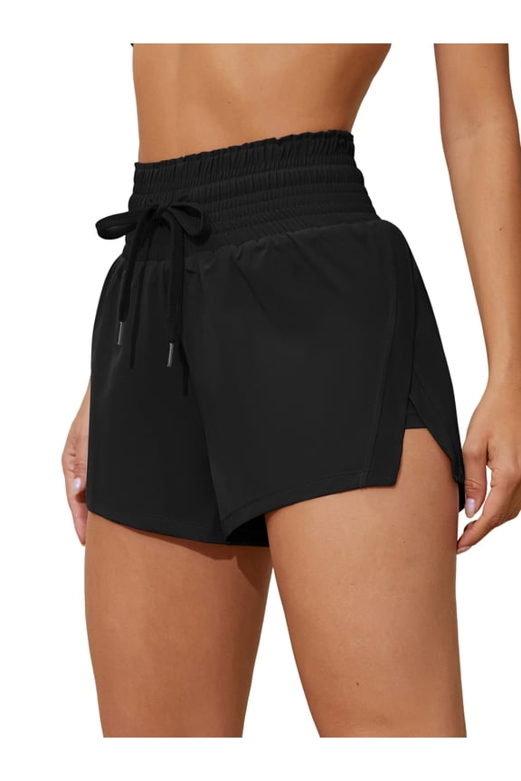 Women's Quick Dry 3" High Waisted Swim Board Shorts Beach Shorts with Pockets