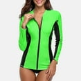 thumbnail image 1 of Beautyin Women's Zip Front Rash Guards Top Long Sleeves Patchwork Athletic Shirt, 1 of 6