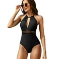 thumbnail image 1 of Beautyin Womens One Piece Swimsuits Tummy Control Ruched Bathing Suits Strappy Monokini Halter Swimming Suit, 1 of 7