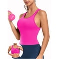thumbnail image 1 of Anferry Womens Sports Tops Tank Top with Built in Bra Workout Crop Top U Neck Ribbed Seamless Yoga Tight Fit, 1 of 7