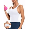 thumbnail image 1 of Anferry Womens Sports Tops Tank Top with Built in Bra Workout Crop Top U Neck Ribbed Seamless Yoga Tight Fit, 1 of 5