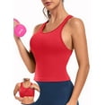 thumbnail image 1 of Beautyin Womens Sports Tops Tank Top with Built in Bra Workout Crop Top U Neck Ribbed Seamless Yoga Tight Fit, 1 of 6