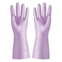 Beautynvta 1 Pairs Reusable Cleaning Gloves, Rubber Dishwashing Gloves, Flexible Waterproof Household Gloves for Laundry, Gardening, Purple