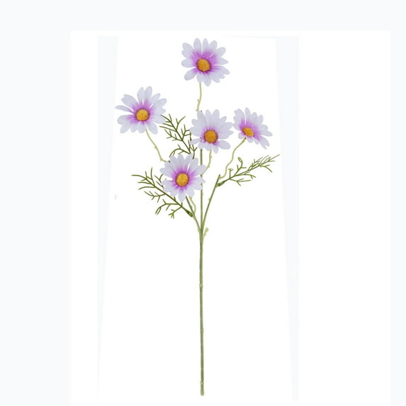 Beautynvta 10 Pcs Artificial Daisy Flowers, Artificial Spring Floral Arrangement, Fake Daisy Flowers with Bendable Stems for Cemetery, Vase Fillers & Living Room Decor, Purple