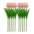 thumbnail image 1 of Beautynvta 10 Pcs Tulips Artificial Flowers, Fake Plastic Tulips Artificial Flowers Tulips 13.7In Silk Flower for Home Kitchen Wedding Party Valentine's Mother's Decorations, Pink, 1 of 8