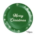 thumbnail image 1 of Beautynvta 10Pcs Christmas Paper Plates, 9'' Green Disposable Merry Christmas Snowflake Painted Dinner Plates for Merry Christmas Supplies Holiday Picnic Dinner Party Tableware, 1 of 6