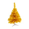 thumbnail image 1 of Beautynvta 11.8'' Mini Christmas Tree, Gold Tabletop Christmas Tree with Metal Stand, Mini Xmas Pine Tree for Xmas Holiday Party Home Tabletop Tree Decor, 1 of 5