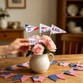 thumbnail image 1 of Beautynvta 12 Pcs 4th of July Cake Picks, Triangle Flags USA Toothpick Flags, Mini Stick Cupcake Toppers for Independence Day Cupcake Appetizers Party Decor, 1 of 6