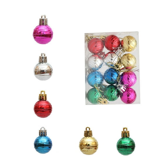 Beautynvta 12 Pcs Christmas Ball Ornaments, 1.18'' Small Christmas Tree Hanging Pendants, Xmas Shatterproof Balls with Hanging Loop for Holiday Party Wreath Xmas Tree Decor